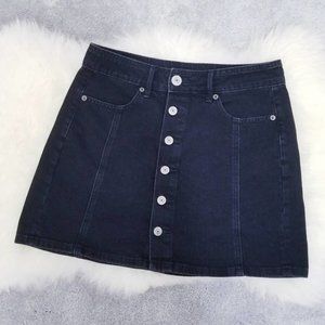 American Eagle Button Front Denim Mini Skirt